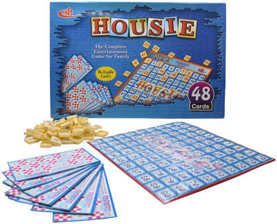 Kids Mandi Tambola Housie Deluxe Game Set with 48 Reusable Cards and Tiles Board Party & Fun Board Game