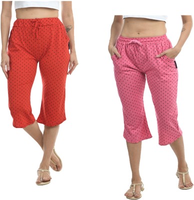 IndiWeaves Women Pink Capri