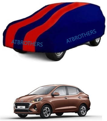 ATBROTHERS Car Cover For Hyundai Aura E Petrol (Without Mirror Pockets)(Blue, Red)