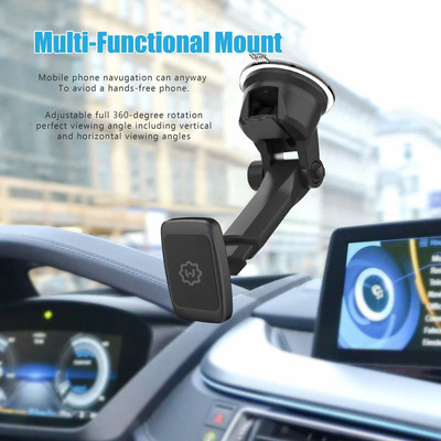 RHONNIUM Car Mobile Holder for Windshield, Dashboard(Black)
