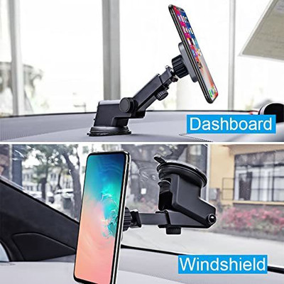 RHONNIUM Car Mobile Holder for Windshield, Dashboard(Black)