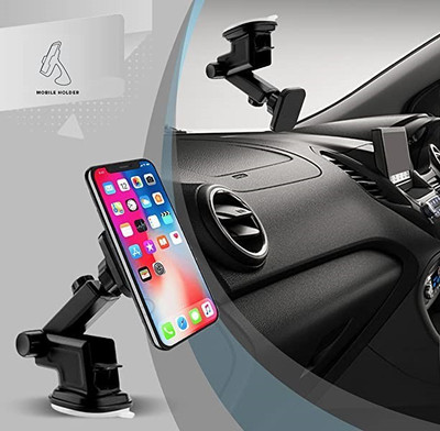 Wifton Car Mobile Holder for Anti-slip, Dashboard, Magnetic, Windshield(Black)