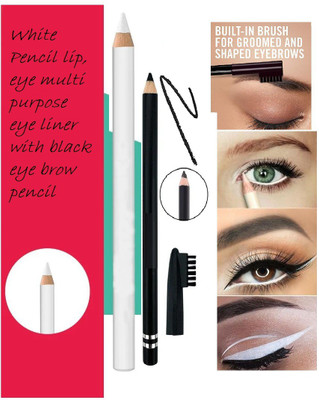 YAWI Eye Make Up Combo Of White Pencil Liner With Eye Brow Pencil(2 Items in the set)