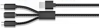 Wifton USB Type C Cable 1 m Multifunction Fast Charging Cable-U7(Compatible with iOS, Android, Black, One Cable)
