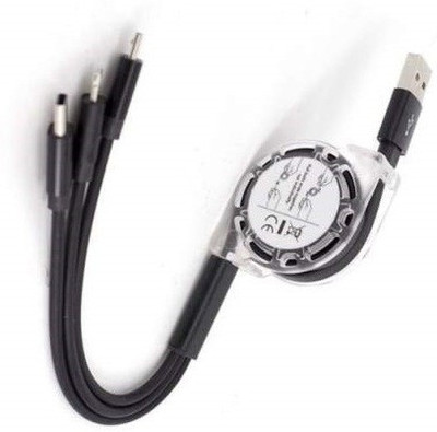 Wifton USB Type C Cable 1.2 m Multiple Charging Cable -U7(Compatible with iOS, Android, Black, One Cable)