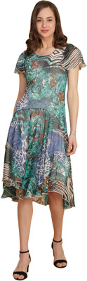 TSM Women High Low Blue Knee Length Dress