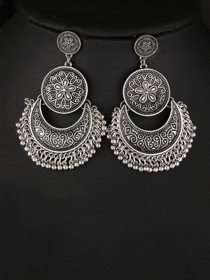 YELLOW CHIMES Indian Traditional Collection Brass Chandbali Earring