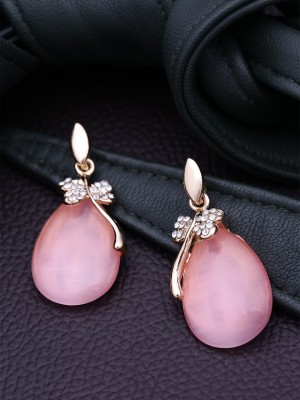 YELLOW CHIMES Elegant Fashion Gold Plated Buttefly Opal Crystal Drop Earrings for Women and Girls Crystal Alloy Drops & Danglers