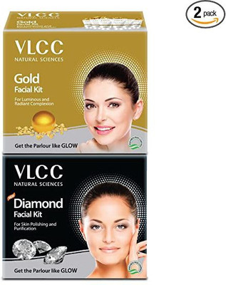 VLCC Combo Of Gold Facial Kit - 6O Grams And Diamond Facial Kit 60 Grams(120 g)