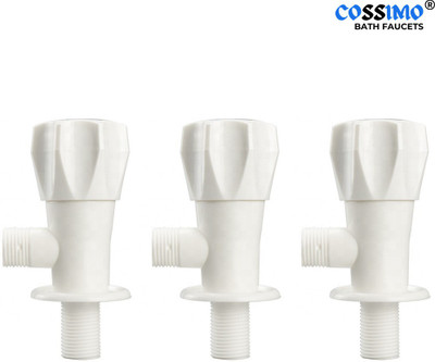 BATHONIX PVC Plastic Angle Valve Taps For Bathroom / Washbasin (Pack Of 3) Bib Tap Faucet(Centerset Installation Type)