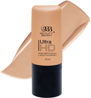 Beauty Berry Ultra HD High Definition oil Free Normal to Oily Skin Liquid  Foundation(Honey Beige, 35 ml)