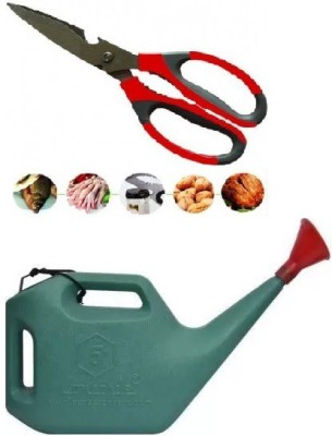 Green India Gardening Tools 5 ltr Garden water can with multi propose scisoor Garden Tool Kit(2 Tools)