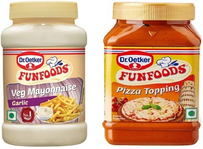 FUNFOODS by Dr. Oetker VEG MAYONNAISE GARLIC + PIZZA TOPING 250 g(Pack of 2)