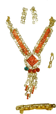 Divyanifashions Alloy Red, Gold Jewellery Set(Pack of 1)