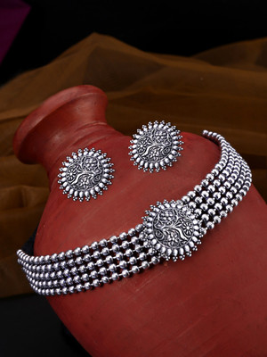 YELLOW CHIMES Oxidised Silver Silver Silver Jewellery Set(Pack of 1)