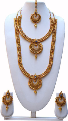 Ethnicking Brass, Copper, Alloy Gold-plated Gold Jewellery Set(Pack of 1)