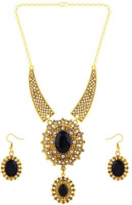 ADF Alloy Black Silver Gold Jewellery Set(Pack of 1)