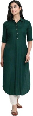 BHAKTI ENTERPRISE Women Solid Pathani Kurta(Green)