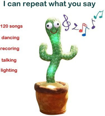 FINARO ™Cute and Funny Dancing Cactus Soft Creative Kids Educational Musical Kids Toy(Green)