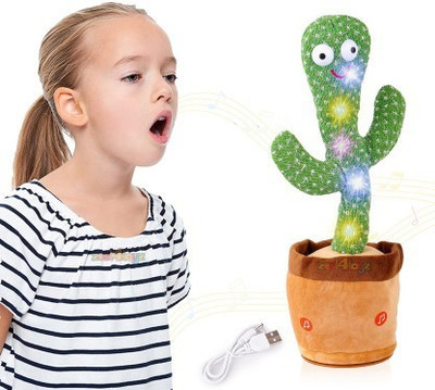 Onshhm Best Cactus Talking Toy Dancing Cactus Repeats What You Say Electronic Plush Toy(Green)