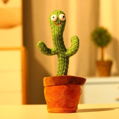Toyvala Dancing Cactus Toy Can Sing, Wriggle & Repeat Recording-275(Green, Brown)