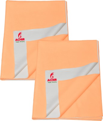 ACHIR Cotton Baby Bed Protecting Mat(Orange, Medium, Pack of 2)