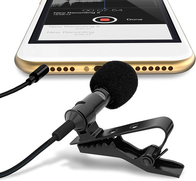 Point Zero Collar Mic for Recording YouTube Streaming for iPhone/Android 1.5M LONG WIRE Microphone