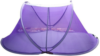 A One Polyester Kids Washable Mosquito Net For 0 To 3 Year Baby Size109cm x 53cm x 48cm Purple Color Popup Mosquito Net(PURPULE, Bed Box)