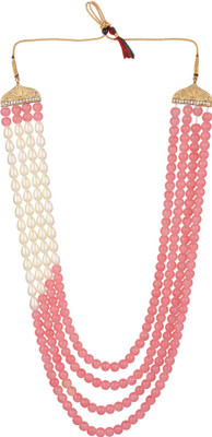 White pearl Alloy Gold-plated Pink, White, Gold Jewellery Set(Pack of 1)