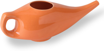 Core Asana Ceramic Orange Neti Pot(250 ml)