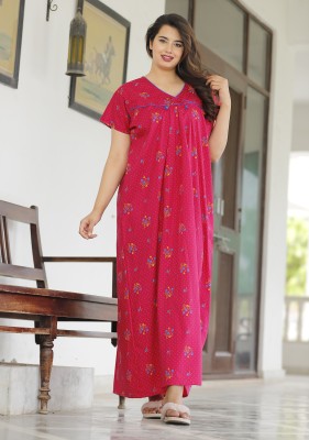 Rohit creation Women Nighty(Pink)