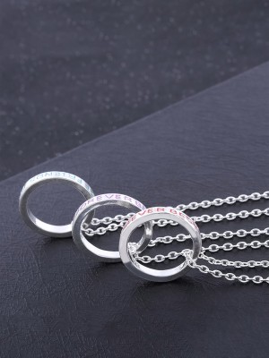 YELLOW CHIMES Friendship's Day Special Best Friends Forever Combo Necklace Silver Alloy Pendant