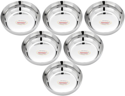 JAGGERY Heavy Gauge Apple Halwa Plates with Mirror Finish 6Pc, (Dia-9cm,H-2.5cm,110ml) Quarter Plate(Pack of 6)
