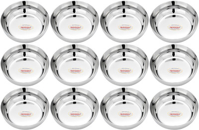 JAGGERY Heavy Gauge Apple Halwa Plates with Mirror Finish 12Pc (Dia-9cm,H-2.5cm,110ml) Quarter Plate(Pack of 12)