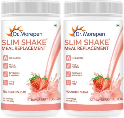 Dr. Morepen Slim Shake For Weight Management | Meal Replacement Powder | Strawberry Flavour Protein Shake(1000 g, Strawberry)