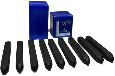 SAMENX Number Punch Set 9pcs 3mm| 9 Numbers (0 to 9) Carbon Steel Construction Punches & Punching Machines(Set Of 9, Black)