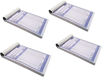 Kshivi A5 Size Bill Book 200 Pages (100 Printed and 100 Plain) 4 Bill Book 1-Part Bill Book(200 Sets)