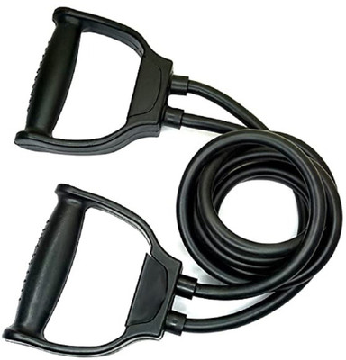 swarmshop Double Resistance Band Toning Tube Exerciser Fitness Pulling Rope for Men Resistance Tube(Black)