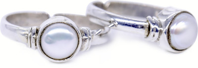 jsaj PEARL TOERING 2243 Silver Cubic Zirconia 999 Silver Plated Toe Ring