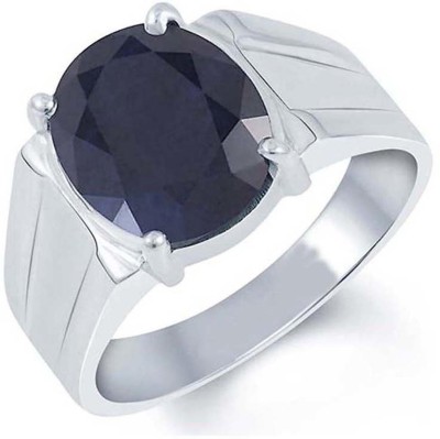 S KUMAR GEMS & JEWELS Certified Natural 8.25 Ratti Blue SapphireStone ( Neelam ) For Men And Women Silver Sapphire Ring