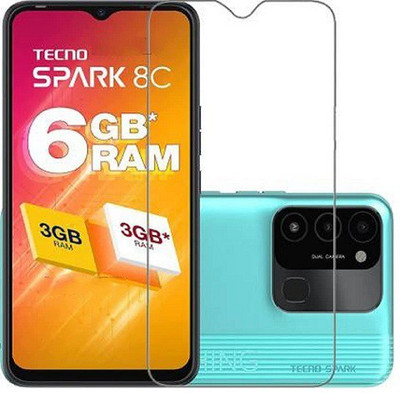 NIMMIKA ENTERPRISES Tempered Glass Guard for Tecno Spark 8C Tempered Glass(Pack of 1)
