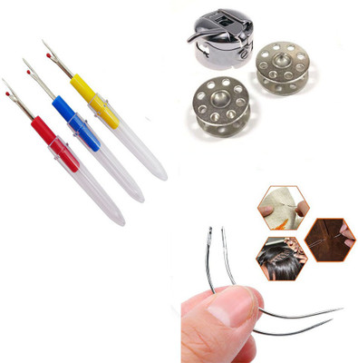 Crafts Haveli 3 Items Combo : 3 Seam Ripper, 2 Curved Needle & 1 Case 2 Bobbin Sewing Kit