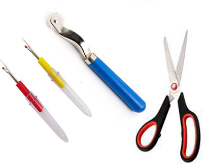 Crafts Haveli 3 Items Combo : 2 Seam Ripper, Scissor & 1 Tracing Wheel Sewing Kit