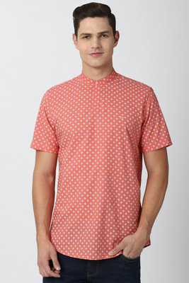 PETER ENGLAND Men Printed Casual Pink Shirt