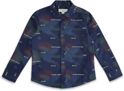 Pantaloons Junior Boys Printed Casual Dark Blue Shirt