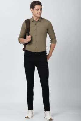 PETER ENGLAND Men Solid Casual Brown Shirt