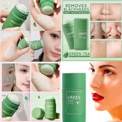 Zuen Green Tea Purifying Clay Stick Mask Anti Acne Cleaning Solid Mask Stick For Face(40 g)