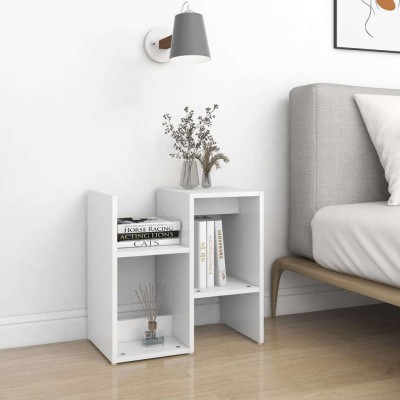 MD Furniturs Modern and Stylish End table, Bedside Table Engineered Wood Bedside Table(Finish Color - White, DIY(Do-It-Yourself))