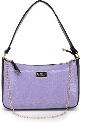 Classic Fashions Purple, Black Shoulder Bag classic women girls stylish PU sling bags party wear simple & unique look looking perfect