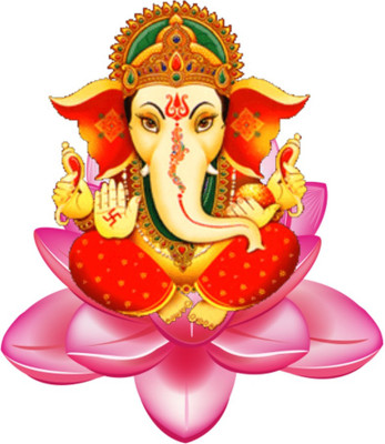 Saiii Designs 30 cm Ganpati Self Adhesive Sticker(Pack of 1)